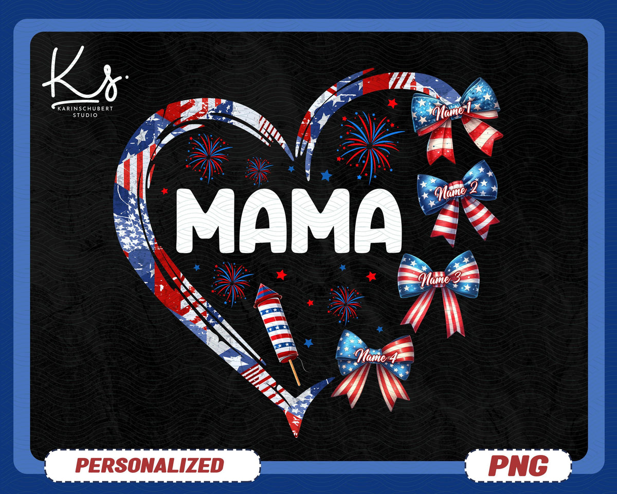 A Mothers Love Is Forever 4th Of July Personalized PNG Gigi Nana Mama Mimi Png Kids Name 4th Of July Independence Day Png America Png Graphic Tee – Warm & Stylish · Must-Have Style