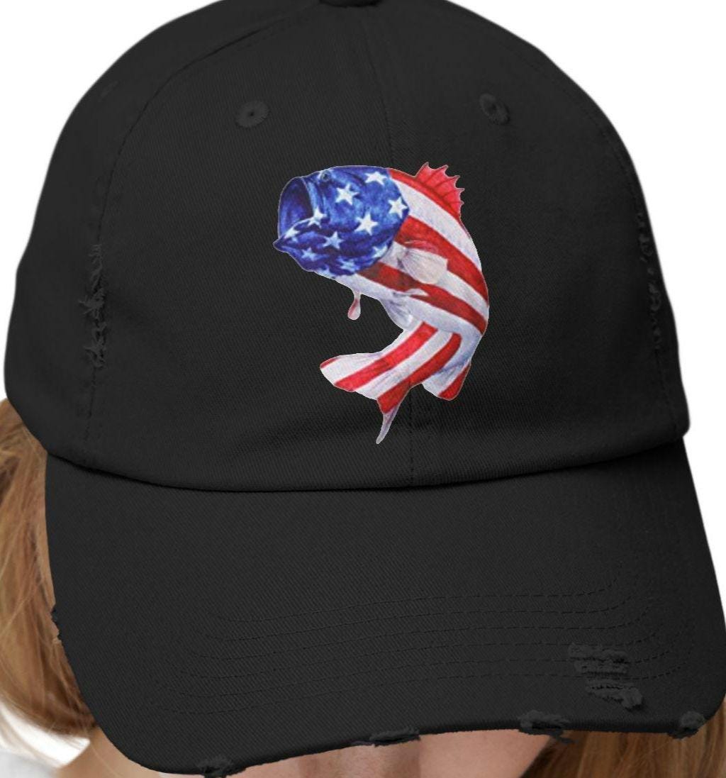 Patriotic Fishing Distressed Cap USA Flag Hat for Fishermen Outdoors4th of July Gift for Him 4th of July Gift for Fishermen Graphic Tee – Cozy Vibes · Top Pick For Any Outfit