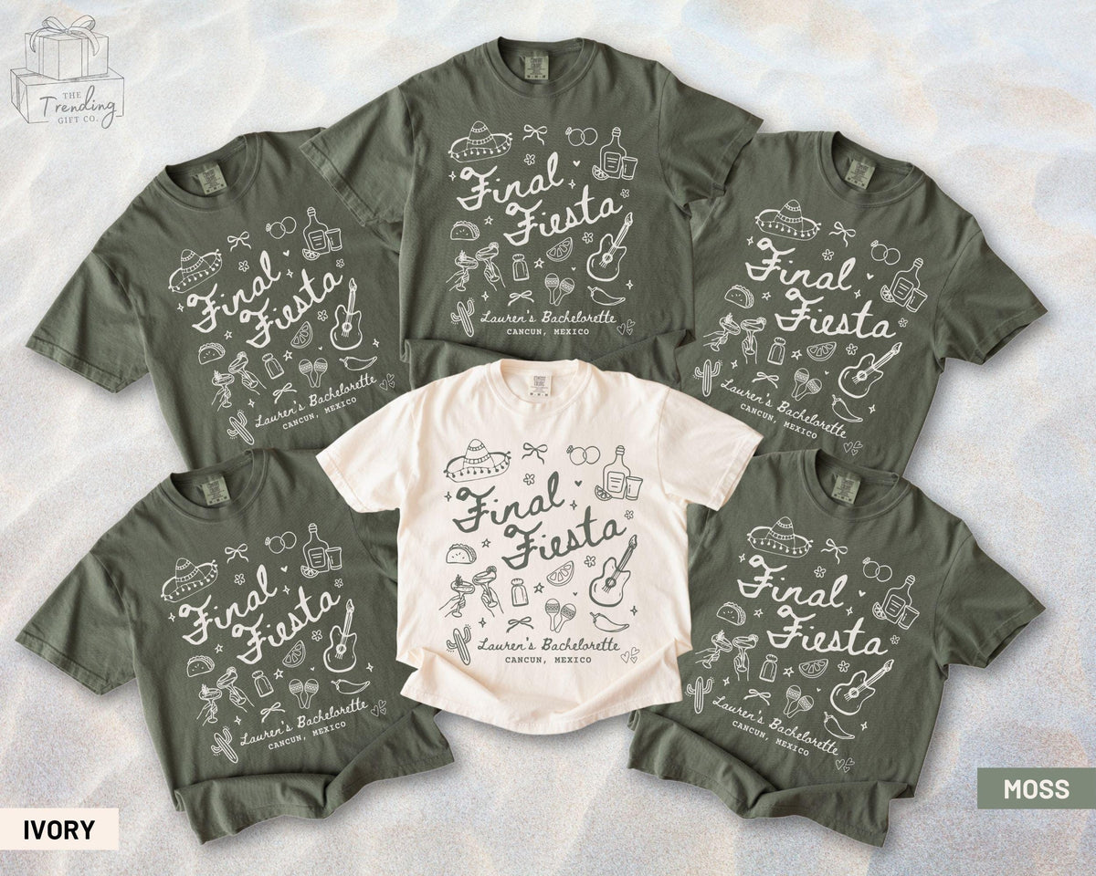 Final Fiesta Mexico Bachelorette Shirt Custom Beach Bridal Party TShirt Girls Trip Tees Cabo San Lucas Luxury Tropical Bach Merch Graphic Tee – Cozy Vibes · Perfect For Daily Wear