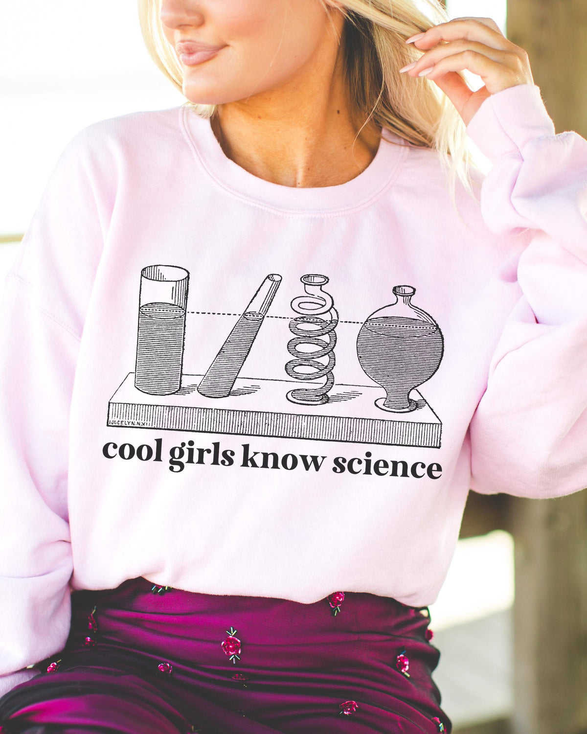 Science Teacher Sweatshirt for Women in STEM Cool Girls Love Science Women in Science Crewneck for Science Major or Chemistry Professor Sweatshirt – Cozy Vibes · Perfect For Daily Wear