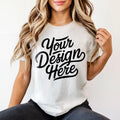 White Bella Canvas 3001 Model Mockup T shirt Mockup 3001 Bella Canvas Shirt Model Mockup T Shirt Mockup Bella Canvas T Shirt White Shirt Graphic Tee – Cozy Vibes · High-Quality Print