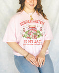Kindergarten Teacher Tee Shirt with Strawberries Kindergarten is My Jam Back to School or Meet the Teacher TShirt for Kindergarten Crew Graphic Tee – Easygoing Wear · Trending Graphic Apparel