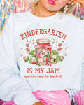 Kindergarten Teacher Sweatshirt with Strawberries Kindergarten is My Jam Back to School or Meet the Teacher Crewneck Kindergarten Crew Sweatshirt – Easygoing Wear · Perfect For Daily Wear