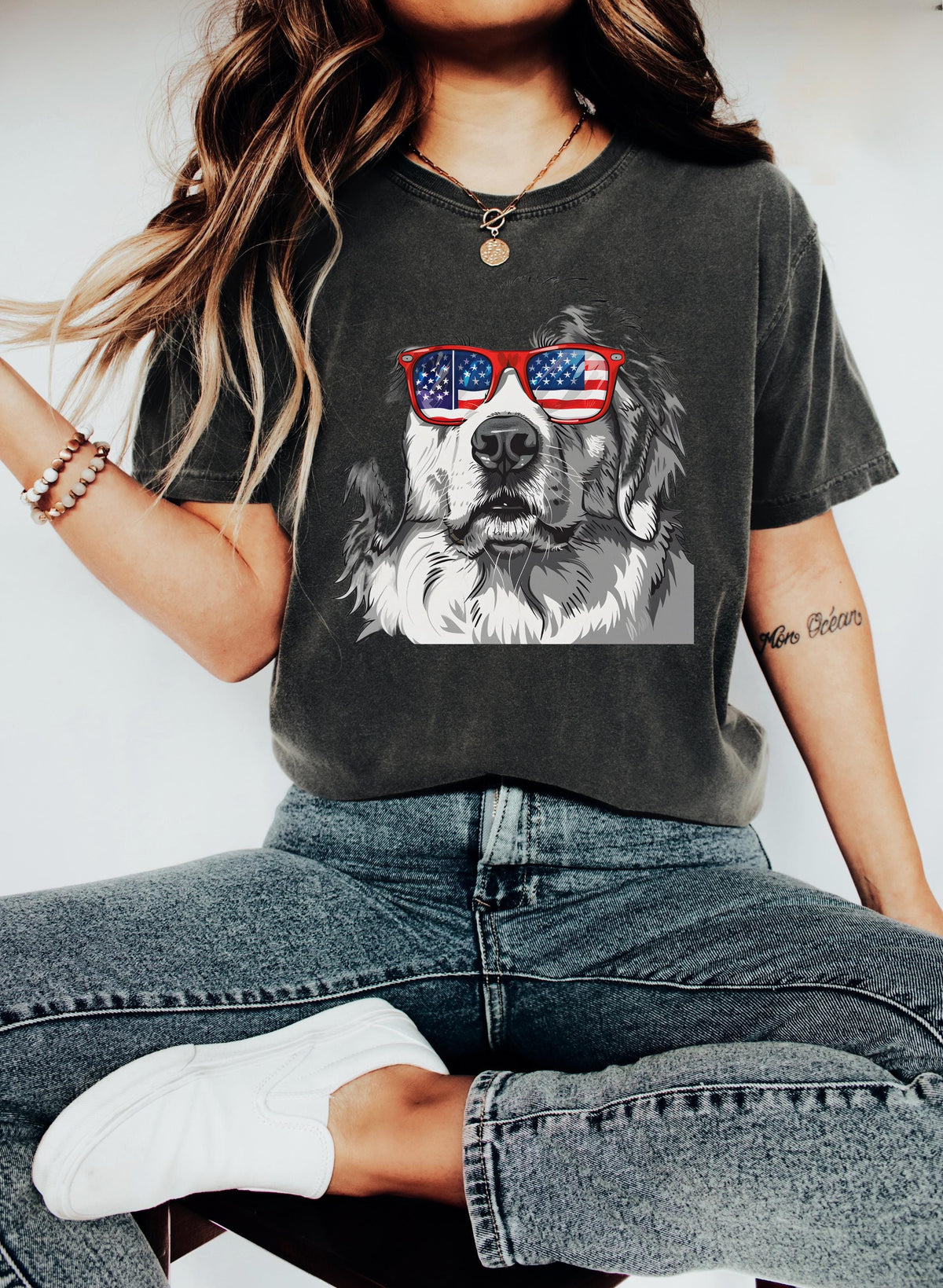 Patriotic Dog Shirt 4th of July Great Pyrenees T Shirt USA Flag Shades Tee Funny Summer Dog Shirt America Pet Lover Tee Graphic Tee – Premium Graphic · Perfect For Daily Wear