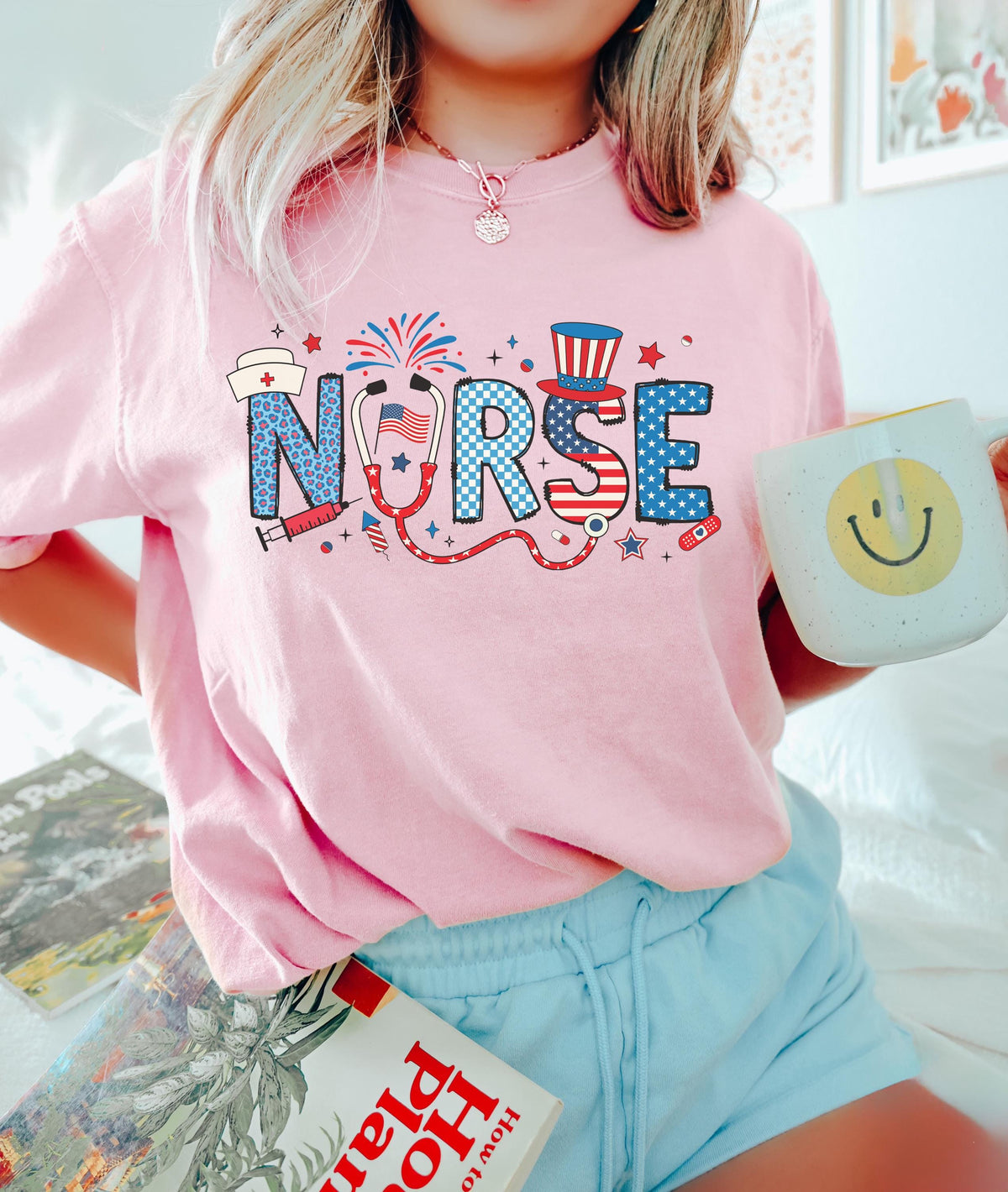 Nurse 4th of July Shirt Patriotic Nurse Tee Independence Day Nurse Gift July 4 Nurse Tshirt Nurse Holiday Shirt USA Nurse Sweatshirt Sweatshirt – Cozy Vibes · High-Quality Print