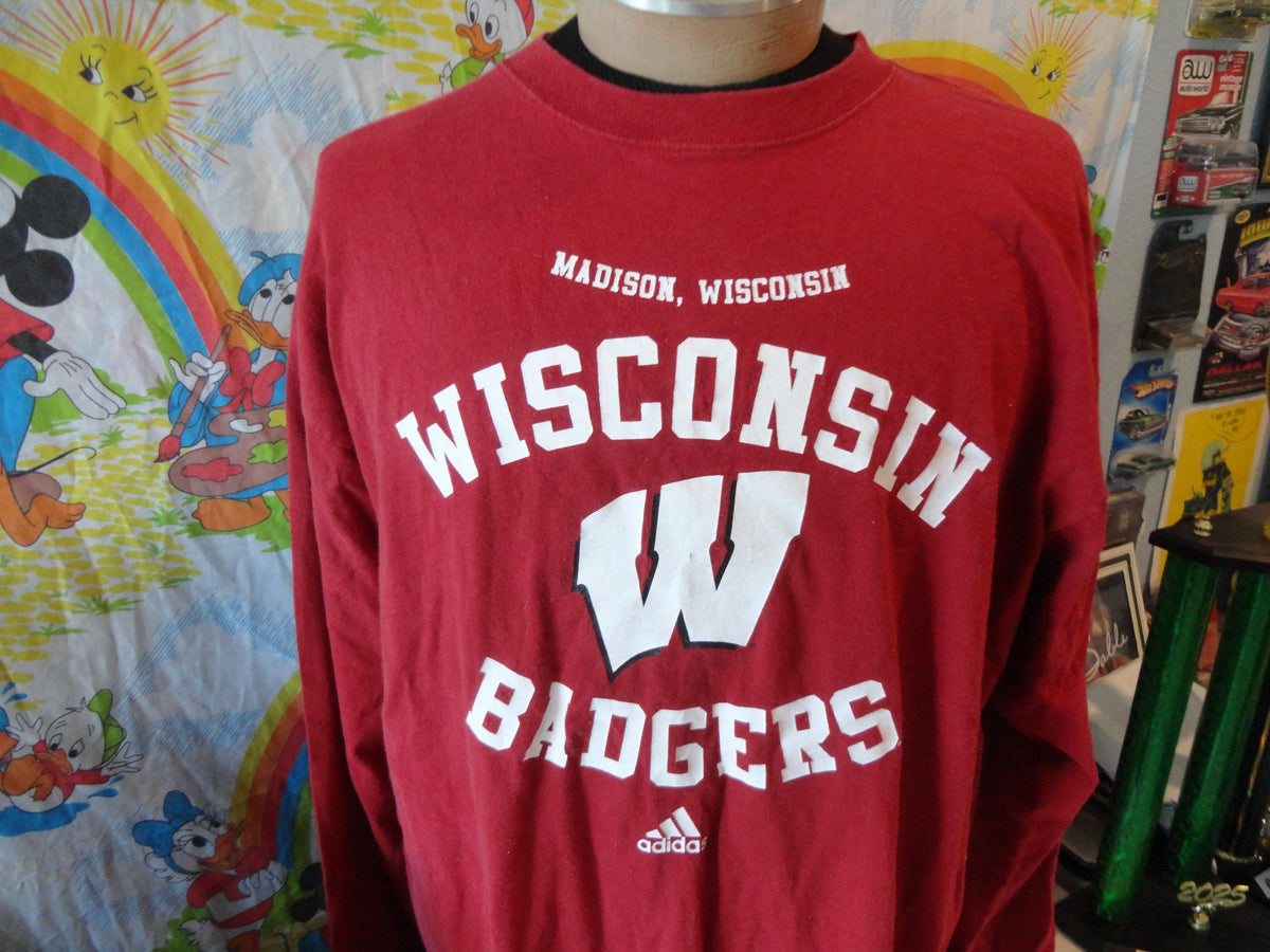 Vintage Wisconsin Badgers Adidas Long sleeve T Shirt XL Graphic Tee – Bold Style · Trending Graphic Apparel