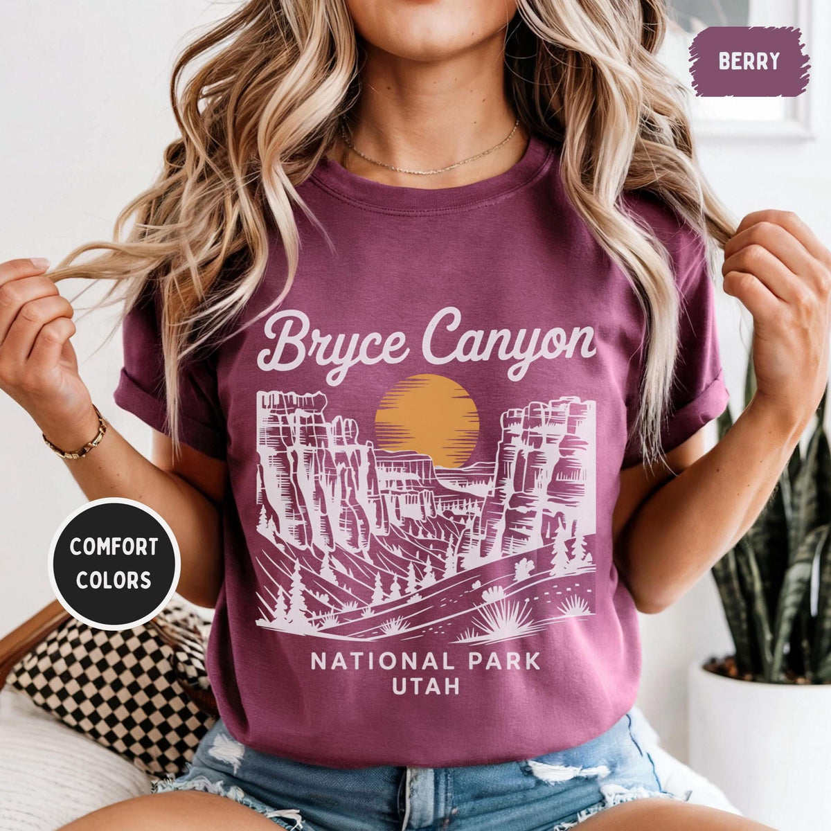 Bryce Canyon National Park Comfort Colors Unisex Tshirt Adventure Outdoor Tee Nature Lover Gift Southwest Graphic Shirt Hiking Apparel Graphic Tee – Bold Style · Perfect For Daily Wear