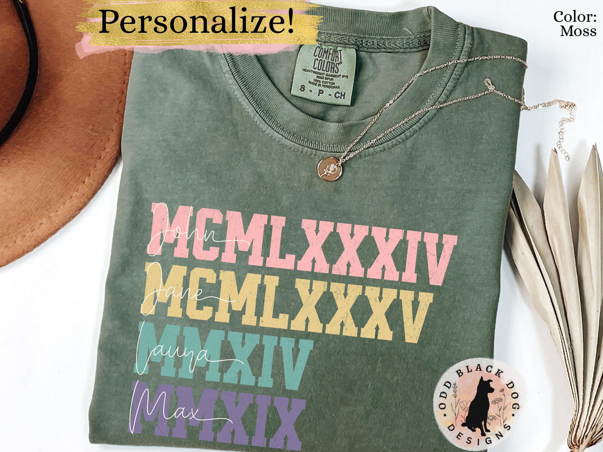 Custom Year Personalized Mama Shirt Mom Shirt Kids Names Custom Gift for Mom Matching Family Shirts Custom Grandma Gift Roman Numerals Tee Graphic Tee – Easygoing Wear · Top Pick For Any Outfit