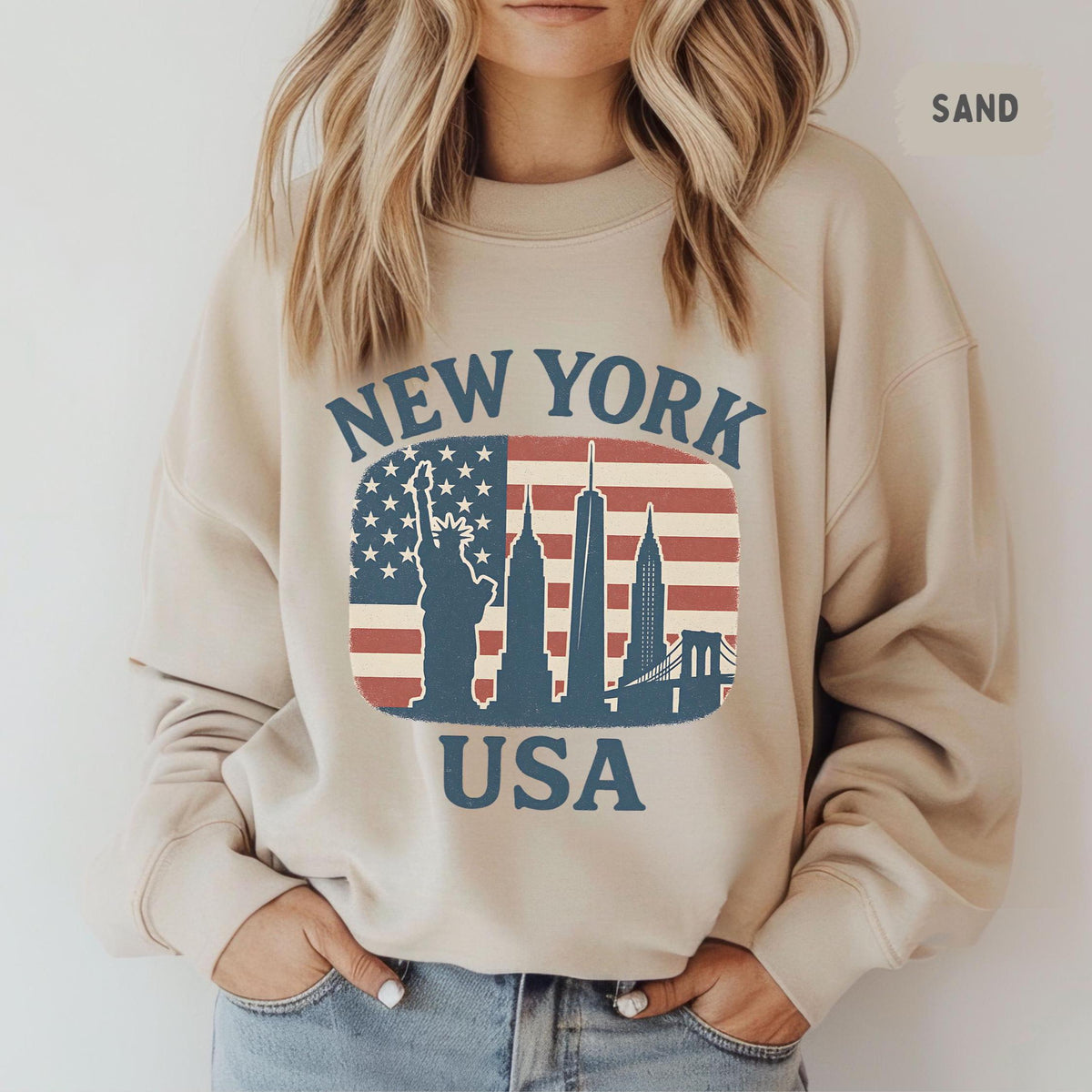 Vintage New York City Sweatshirt Retro Urban NYC Jumper Unisex Pullover Trendy Streetwear Cozy Graphic Tee Cool Cityscape Top Sweatshirt – Fan Favorite · Must-Have Style