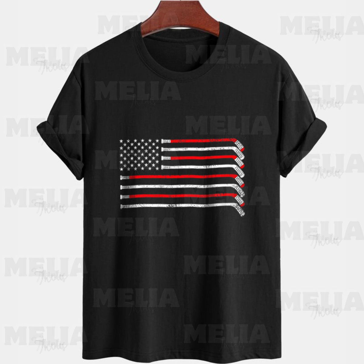 Patriotic Sports PNG USA Flag Hockey Graphic for T shirts Stickers Cases and Apparel Digital Download High Resolution PNG Design Graphic Tee – Easygoing Wear · Top Pick For Any Outfit