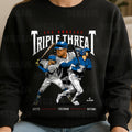 Los Angeles Triple Threat PNG Graphic featuring Players Baseball PNG Retro Athletic Graphic High Quality PNG File Digital Download Graphic Tee – Feel-Good Design · High-Quality Print