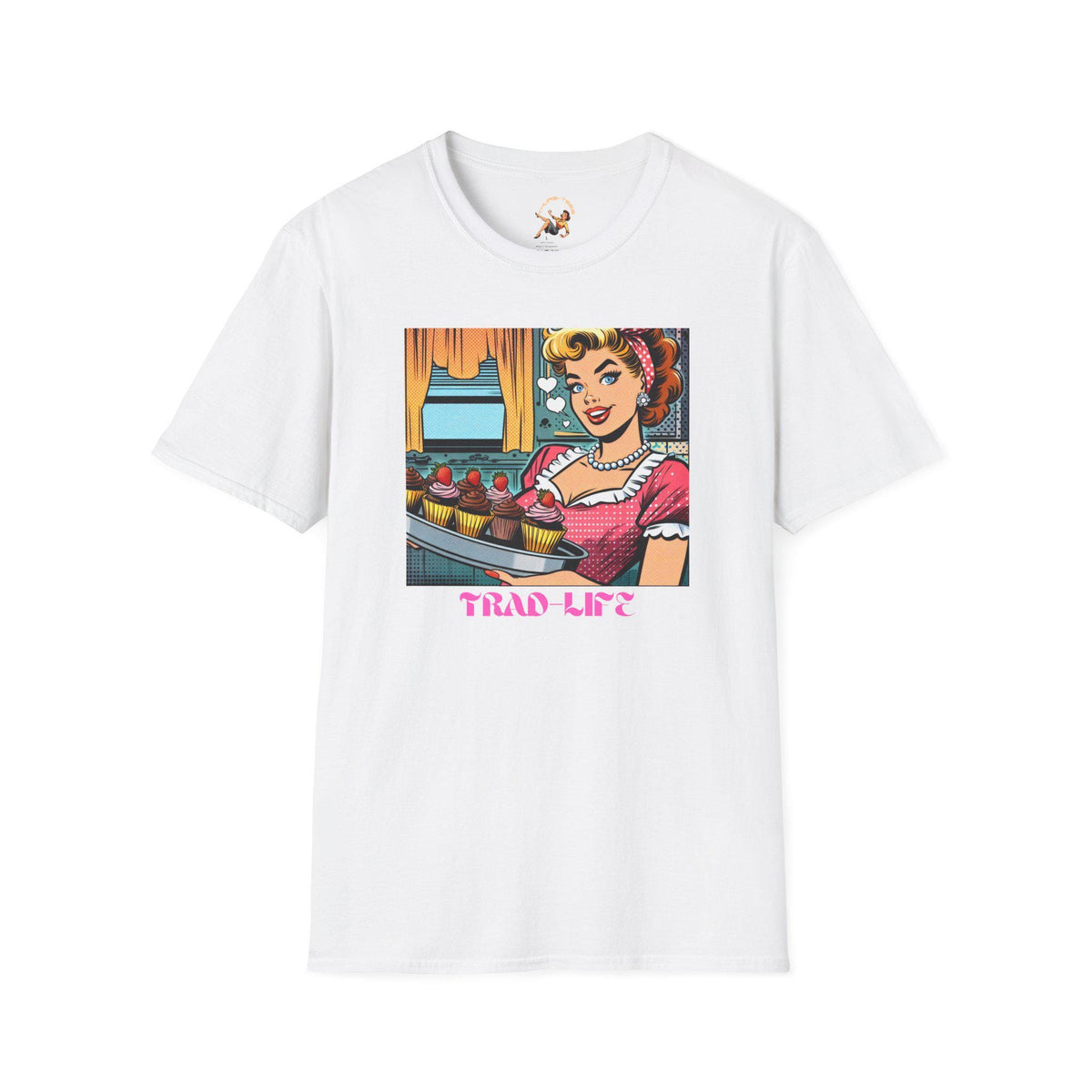 Trad Wife Shirt Trad Life Tee Traditional Wife T Shirt Baking Baker Retro 5039s T Shirt Vintage Comic 5039s Housewife Graphic Tee – Soft Feel · High-Quality Print