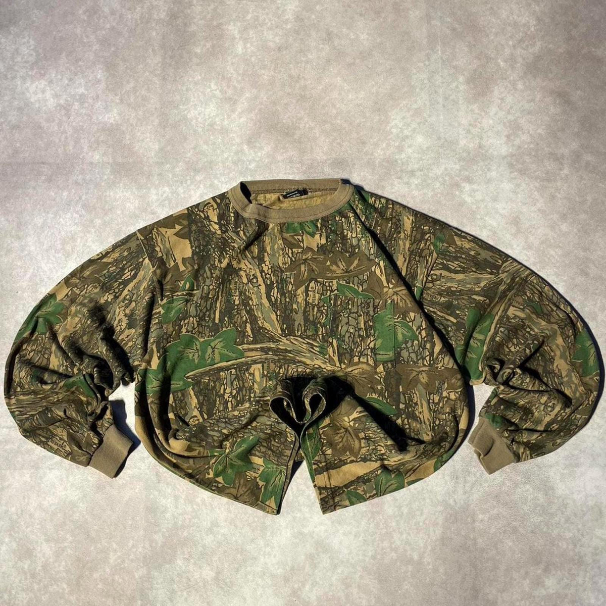 Vintage 90s Real Tree Camo Outdoors Long Sleeve Shirt Blank Ringer Graphic Tee – Cozy Vibes · Must-Have Style