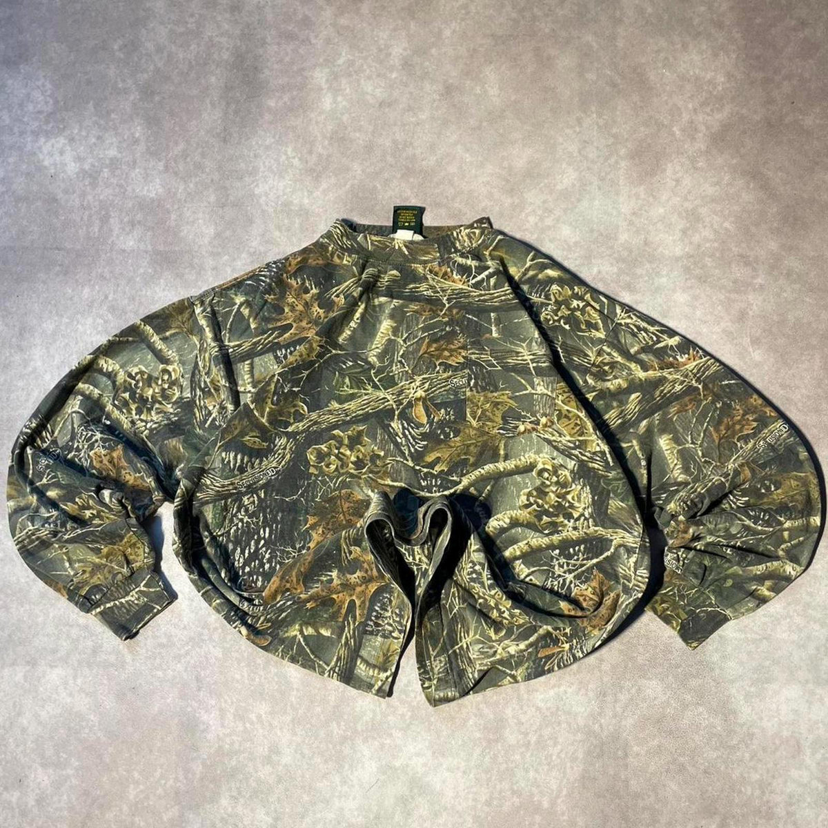 Vintage Real Tree Long Sleeve Shirt Outdoor Camo Summer Graphic Tee – Cozy Vibes · Great Gift For Fans