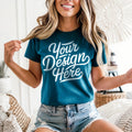 Deep Teal Bella Canvas 3001 T Shirt Mockup 3001 Bella Canvas Model Mockup Shirt Bella Canvas T Shirt Deep Teal Mockup Aesthetic Boho Tee Graphic Tee – Soft Feel · High-Quality Print