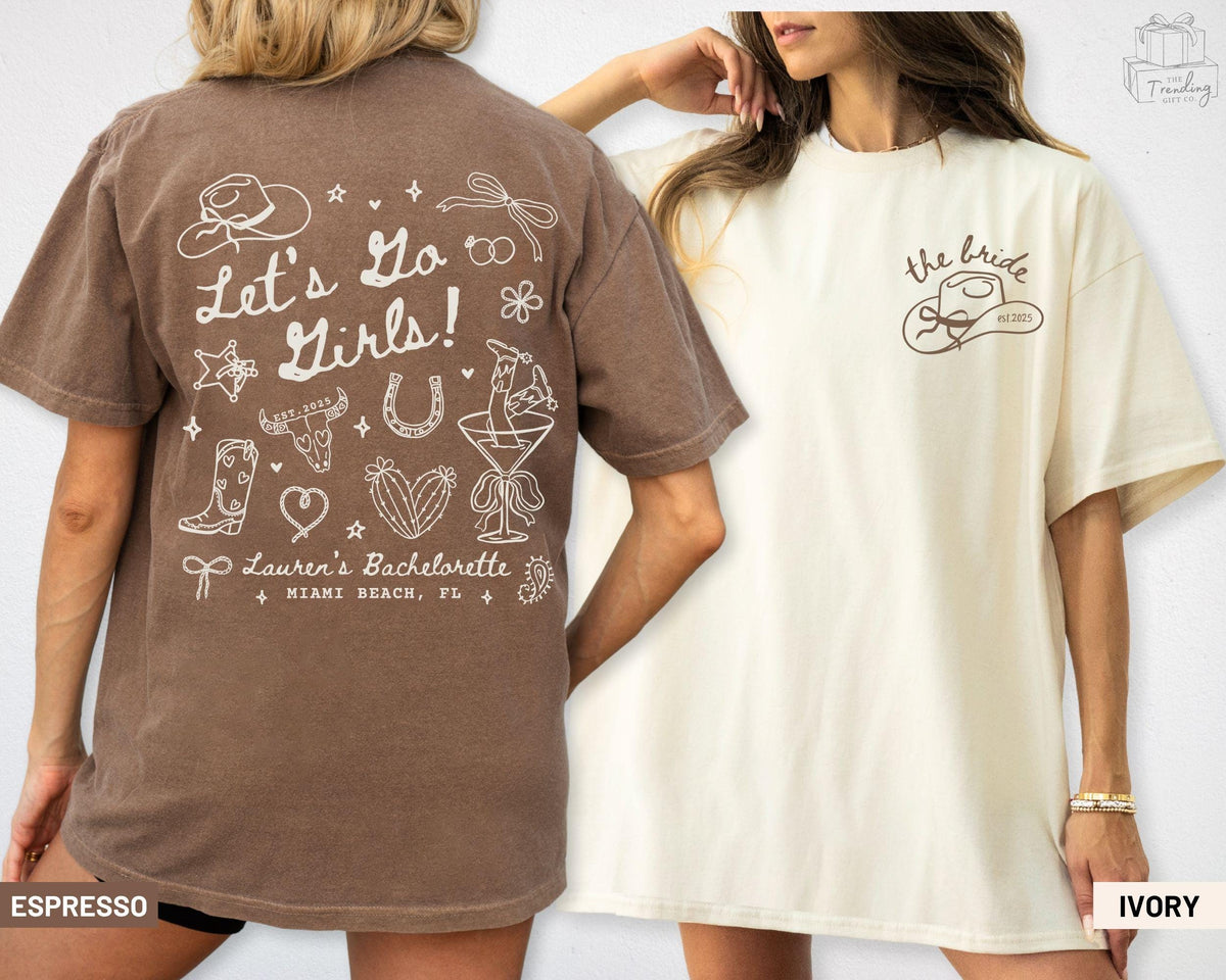 Lets Go Girls Bachelorette Party Shirts Man I Feel Like a Bride Nashville Bachelorette Cowgirl Bach Rodeo Bach Western Bachelorette Tee Graphic Tee – Aesthetic Look · High-Quality Print