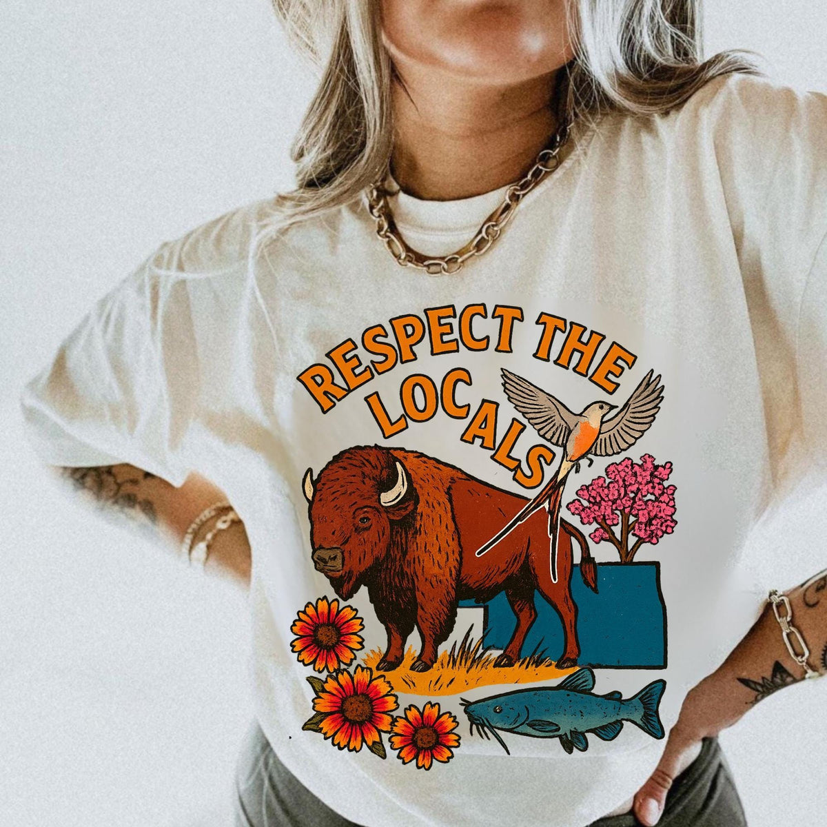 Comfort Colors Respect the Locals Oklahoma Shirt Oklahoma Tshirt Oklahoma Tee Graphic Tee – Bold Style · Perfect For Daily Wear