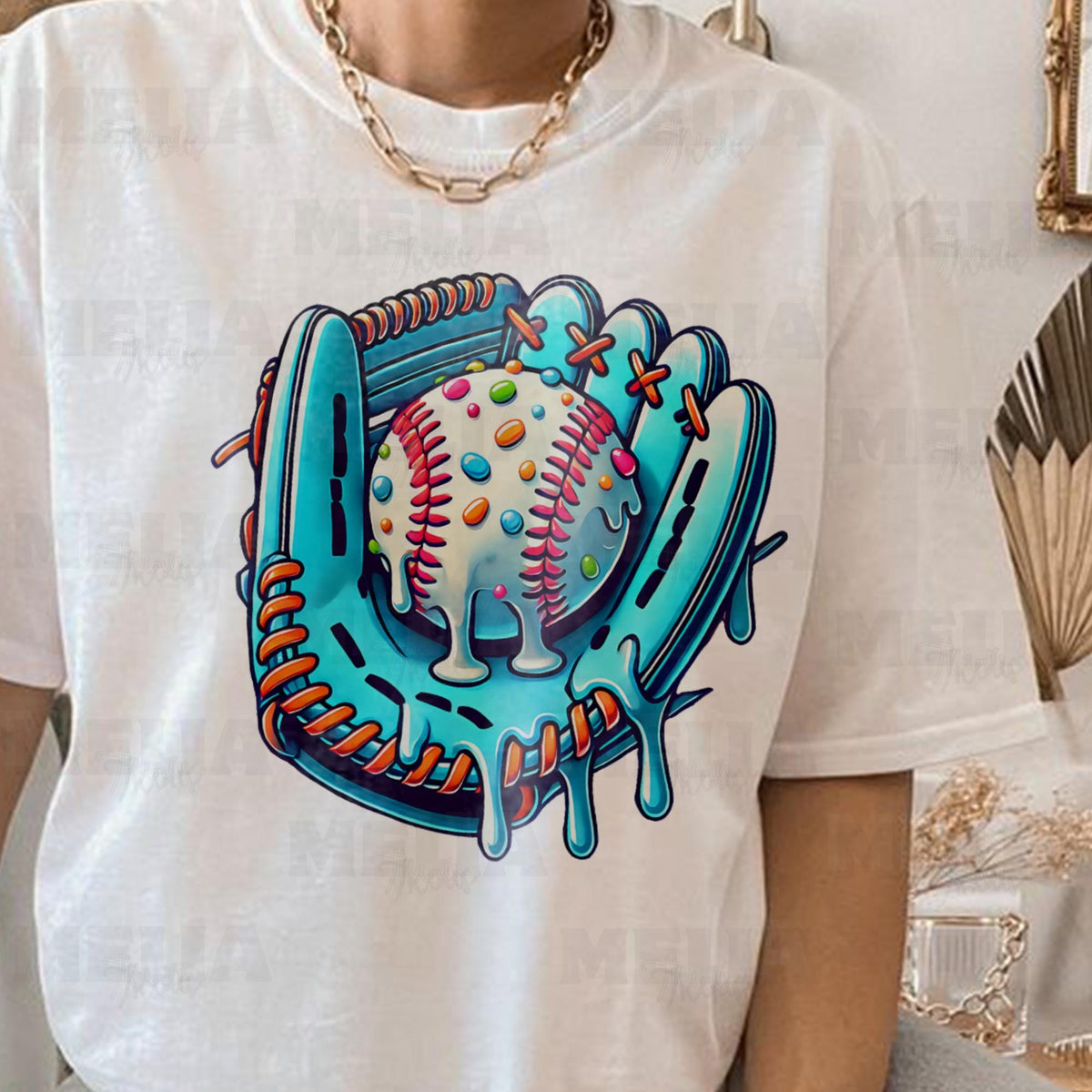 Baseball drip PNG design for T shirts apparel Ice cream sports graphic PNG Cute baseball player clipart with sprinkles PNG file Graphic Tee – Soft Feel · Great Gift For Fans