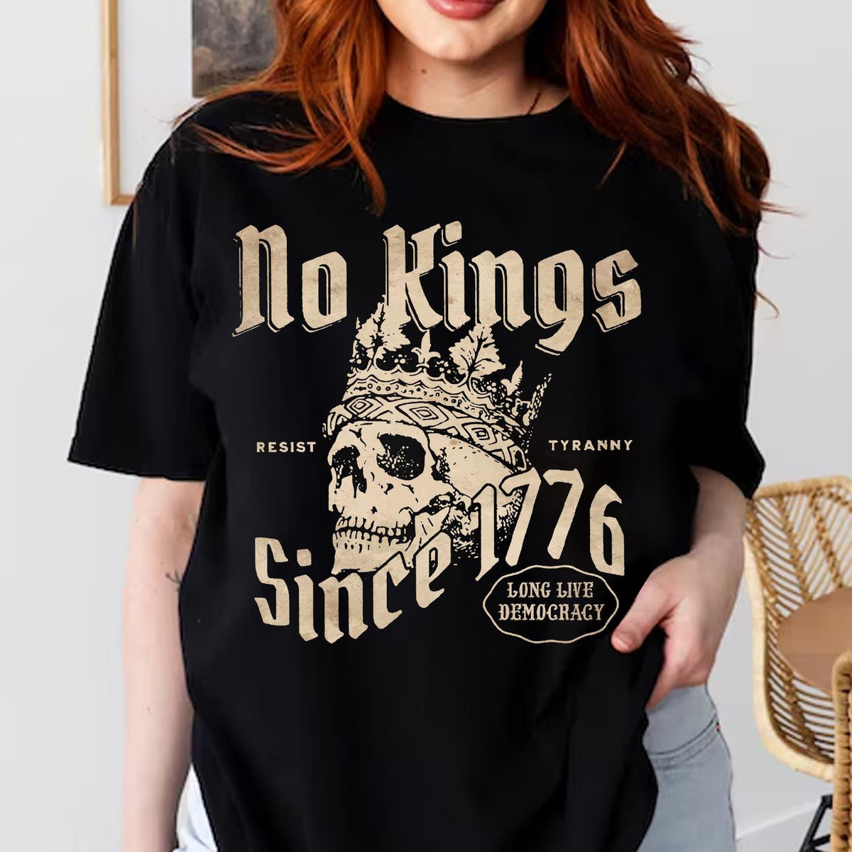 No Kings In America Shirt Pro Democracy Sweater Anti trump Anti oligarchy tee Graphic Tee – Cozy Vibes · Must-Have Style