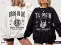 Bride Or Die Funny Bachelorette Party Sweatshirt Til Death Do Us Party Halloween Bachelorette Favors Skeleton Bach Gothic Bride Shirt Sweatshirt – Bold Style · Trending Graphic Apparel