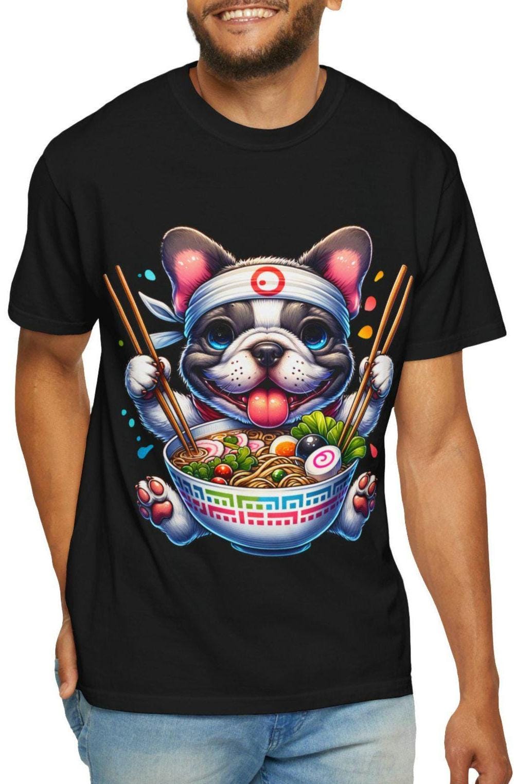 Romen Noodle Dog Comfort Color T Shirt Dog Lover Graphic Tee Funny Dog Shirt Cute Pet Tshirt Animal Print Top romen noodle dog Graphic Tee – Warm & Stylish · Perfect For Daily Wear