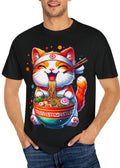 Cat Noodle Lover T shirt Whimsical Design for Foodies Gift for Cat Lovers Unique Apparel Casual Wear Anime Style Tee romen cat Noodle Graphic Tee – Feel-Good Design · Trending Graphic Apparel