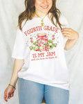 Fourth Grade Teacher Tee with Strawberries Fourth Grade is My Jam Matching Back to School Meet the Teacher Shirt First Day 4th Grade Tee Graphic Tee – Everyday Comfort · Great Gift For Fans
