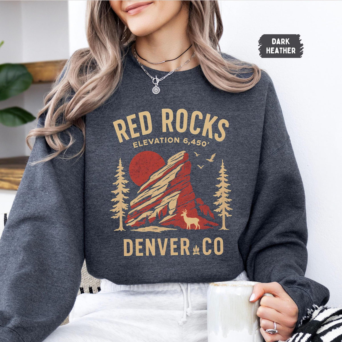 Red Rocks Denver Colorado Sweatshirt Unisex Crewneck Mountain Lover Gift Outdoor Apparel Colorado Souvenir Travel Music Festival tee Sweatshirt – Warm & Stylish · Top Pick For Any Outfit