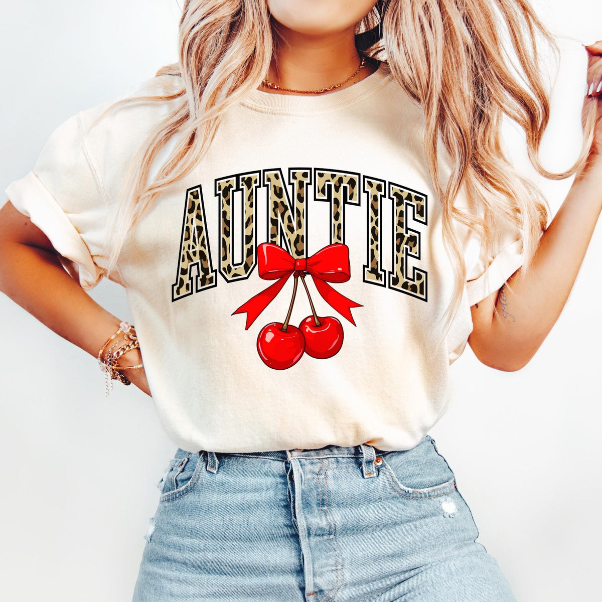 Coquette Auntie Shirt Auntie Cherries Shirt Coquette Shirt Cherry Shirt Coquette Bow Shirt Auntie Leopard Bow Shirt Graphic Tee – Cozy Vibes · Great Gift For Fans