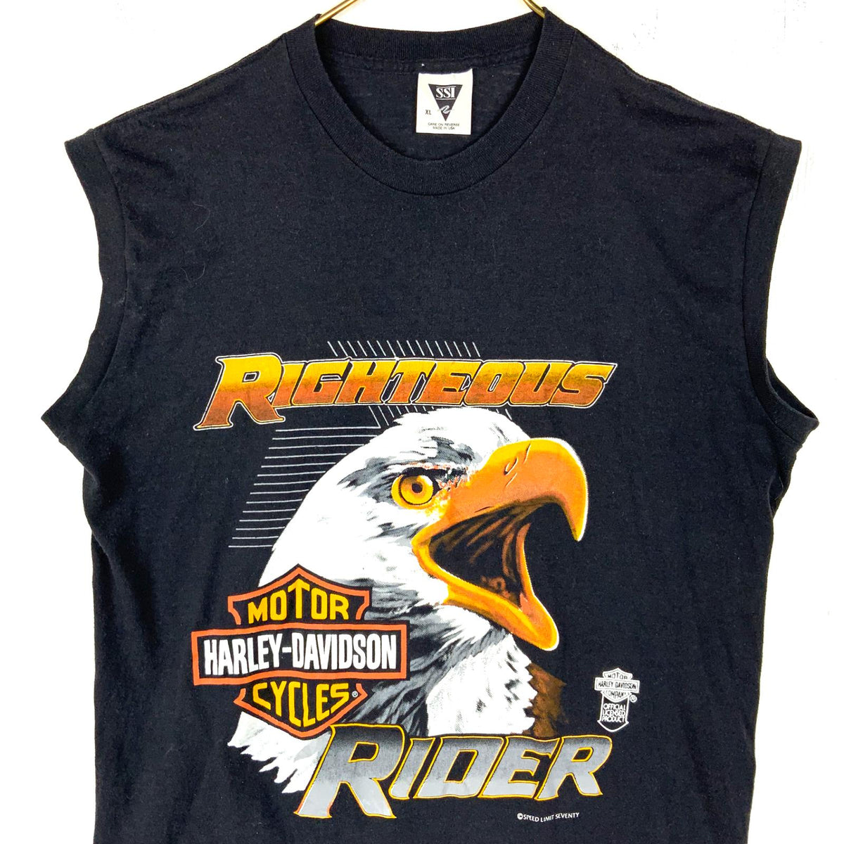 Vintage Harley Davidson TShirt XL Black Sleeveless Eagle Righteous Rider 1980s Graphic Tee – Fan Favorite · Top Pick For Any Outfit