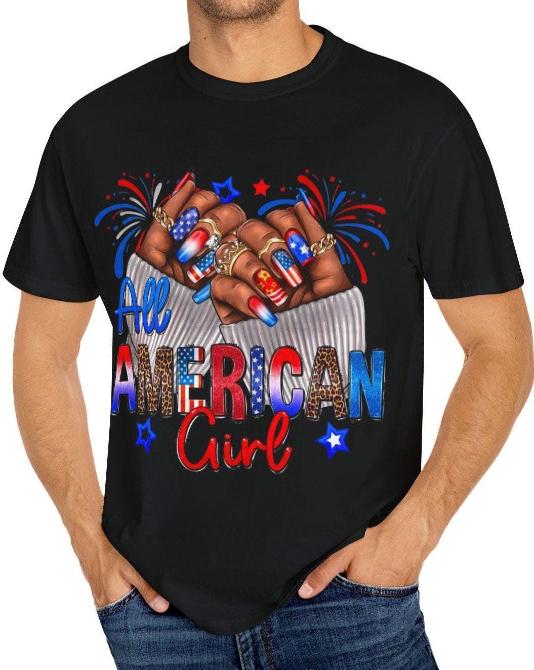 American Girl T Shirt Patriotic Tee Unisex Independence Day Top 4th of July Apparel Festival Outfit Casual Summer Shirt Graphic Tee – Soft Feel · Trending Graphic Apparel