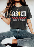 Abcd Back In Class Shirt Funny Teacher Graphic Tee Rock And Roll School Shirt Retro Back To School T Shirt Cute Teaching Gift Graphic Tee – Warm & Stylish · Top Pick For Any Outfit
