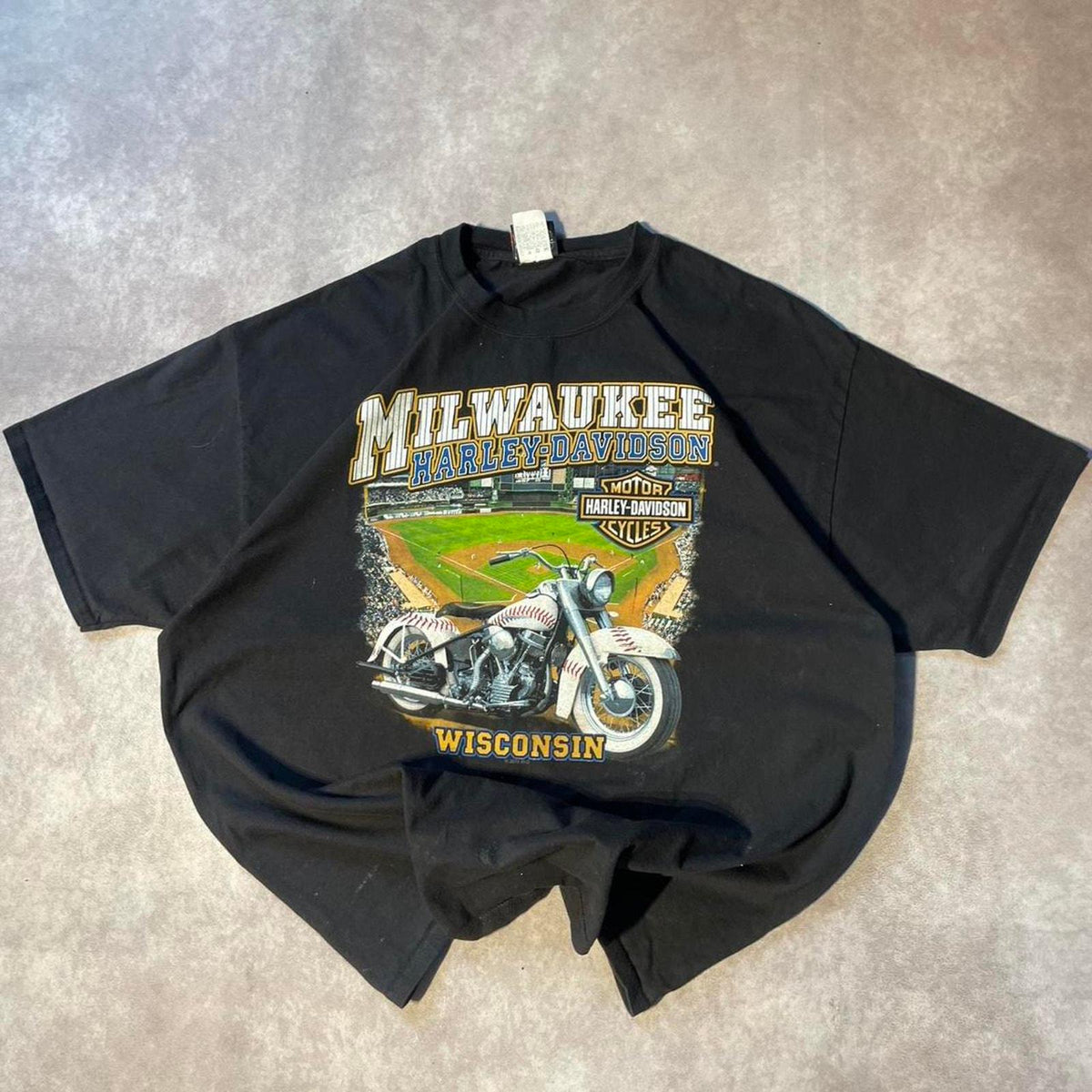 Vintage Harley Davidson Wisconsin Biker Baseball Tee Shirt Y2K Graphic Tee – Feel-Good Design · Great Gift For Fans