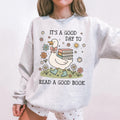 Book Lover Silly Goose Sweatshirt for School Librarian Reading Teacher Cute Romance Reader Bookish Crewneck with Flowers for Animal Lover Sweatshirt – Feel-Good Design · High-Quality Print