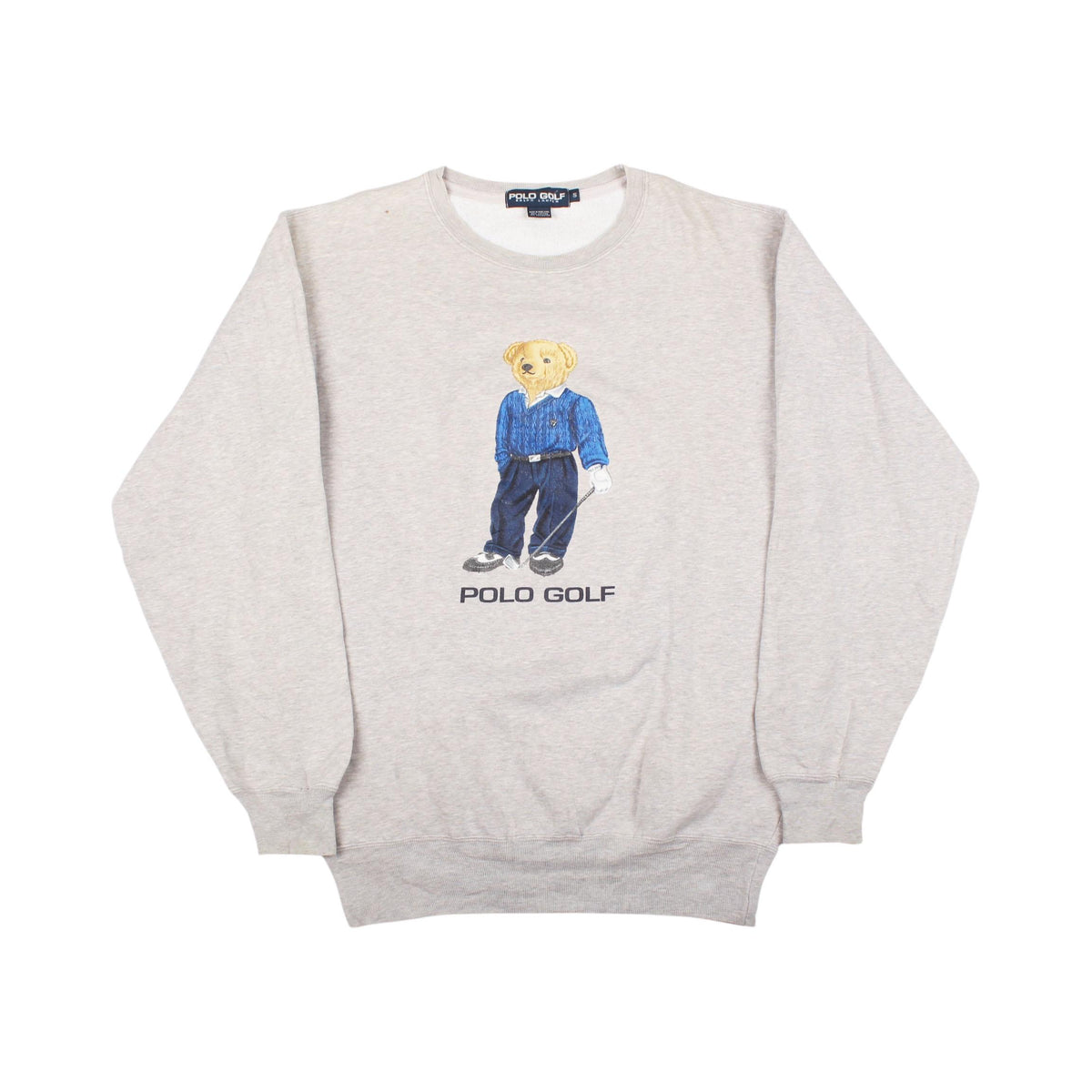 Vintage 90s Polo Golf Bear Sweatshirt Gray Crewneck Ralph Lauren Pullover Sweatshirt – Aesthetic Look · Great Gift For Fans