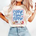 Sippin and Flippin Summer Shirt Summer Summer Tee Shirt Summer Vibes Trendy Tee Funny July 4th Graphic Tee – Cozy Vibes · Perfect For Daily Wear