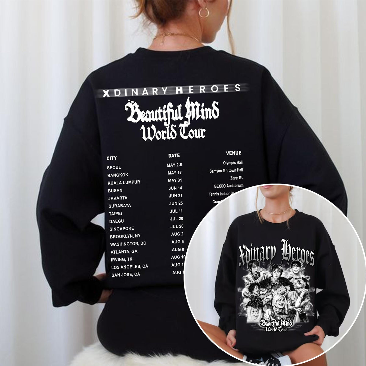 Retro Xdinary Heroes Beautiful Mind World Tour 2025 Sweatshirt Xdinary Heroes Beautiful Mind Album Shirt Xdinary Heroes Live and Fall Tee Sweatshirt – Warm & Stylish · Trending Graphic Apparel