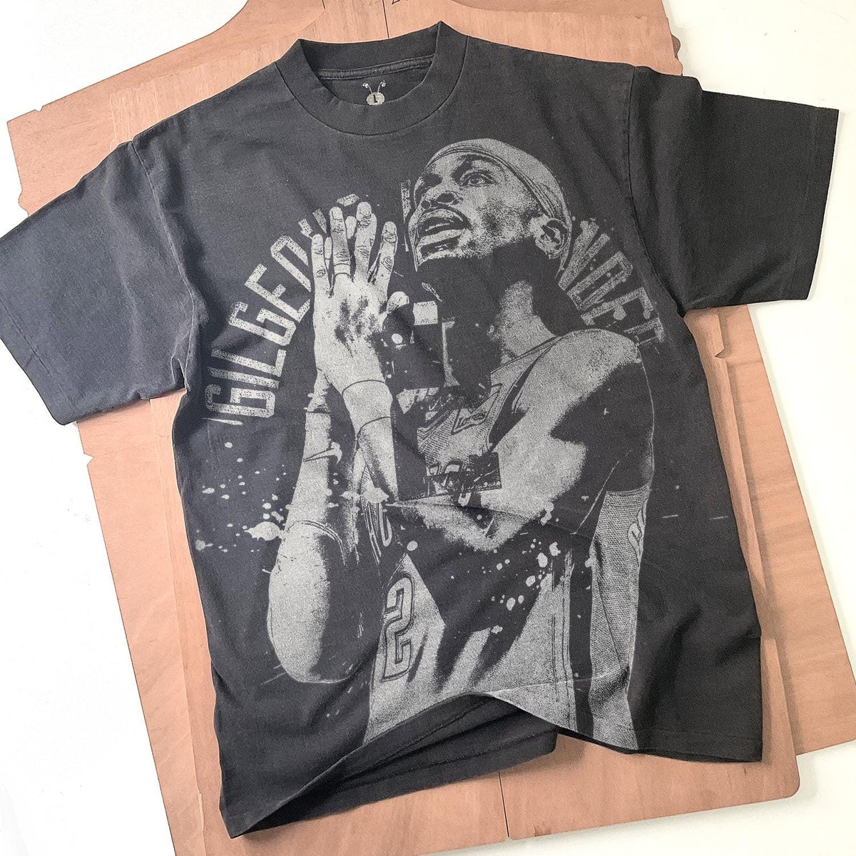 Shai Gilgeous Alexander Handmade Bleached t shirt Basketball Unisex Faded black cotton t shirt spray art Gift for him Gift for her Graphic Tee – Premium Graphic · High-Quality Print