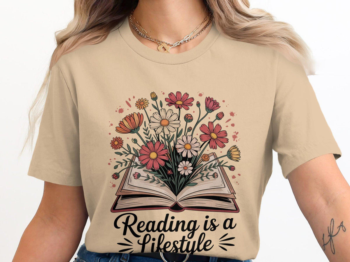 Reading is a Lifestyle TShirt Book Lover Tee Floral Book Shirt Bookworm Gift Reader Apparel Literary Shirt Bookish Fashion Graphic Tee – Feel-Good Design · High-Quality Print