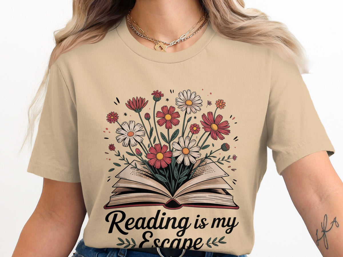 Reading is my Escape TShirt Book Lover Shirt Floral Book Tee Bookworm Gift Reader Tee Literary TShirt Daisy Flower Shirt Graphic Tee – Premium Graphic · Top Pick For Any Outfit
