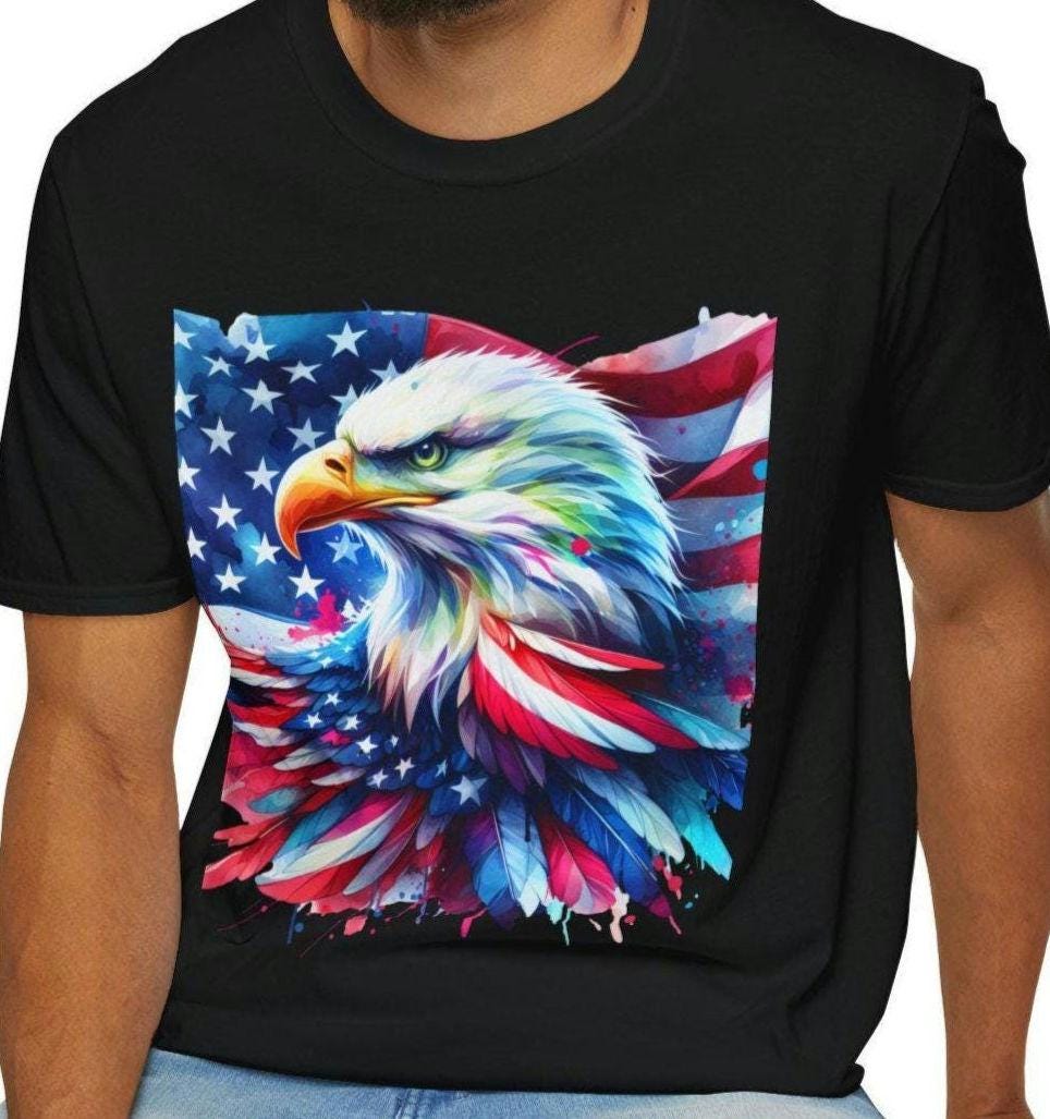 Patriotic Eagle T Shirt Unisex Graphic Tee Fourth of July Shirt Americana Apparel Gift for Veterans Lover Tee July 4th USA Flag tee Graphic Tee – Fan Favorite · Must-Have Style