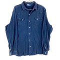 Vintage Polo Ralph Lauren Pearl Snap Shirt Size XL Blue Long Sleeve Graphic Tee – Warm & Stylish · Must-Have Style