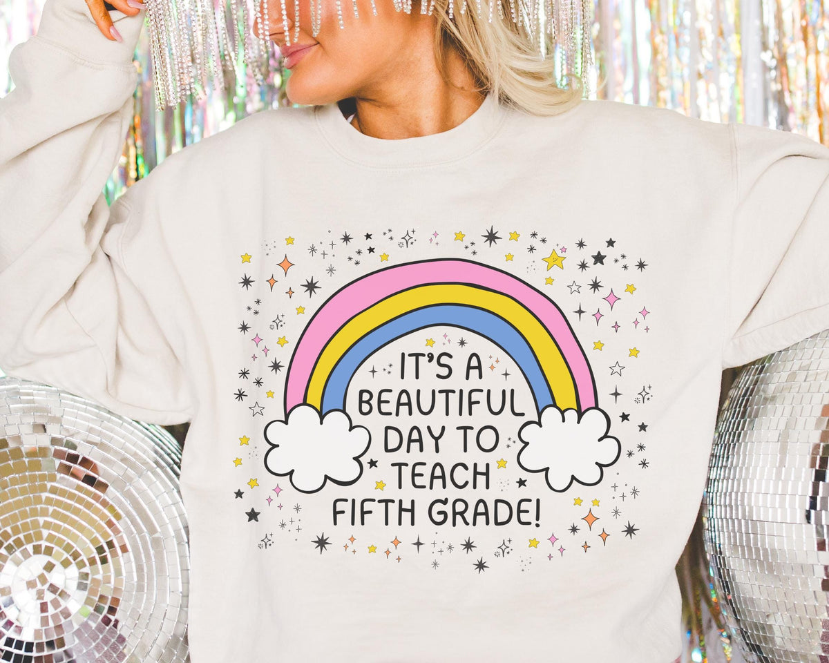 Fifth Grade Teacher Sweatshirt Fifth Grade Crew Cute Early Childhood Education Major Gift for New Teaching Job Matching 5th Grade Squad Sweatshirt – Aesthetic Look · Trending Graphic Apparel