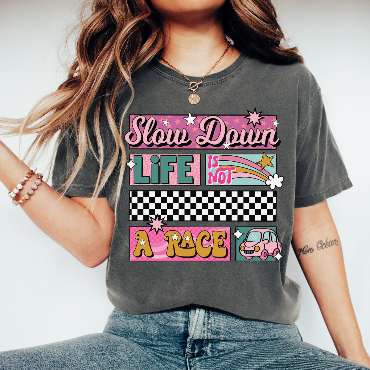 Slow Down Shirt Positivity Shirt Mental Health Shirt Unisex Trendy Aesthetic Oversized Graphic Tee Motivational Tee Graphic Tee – Cozy Vibes · Must-Have Style