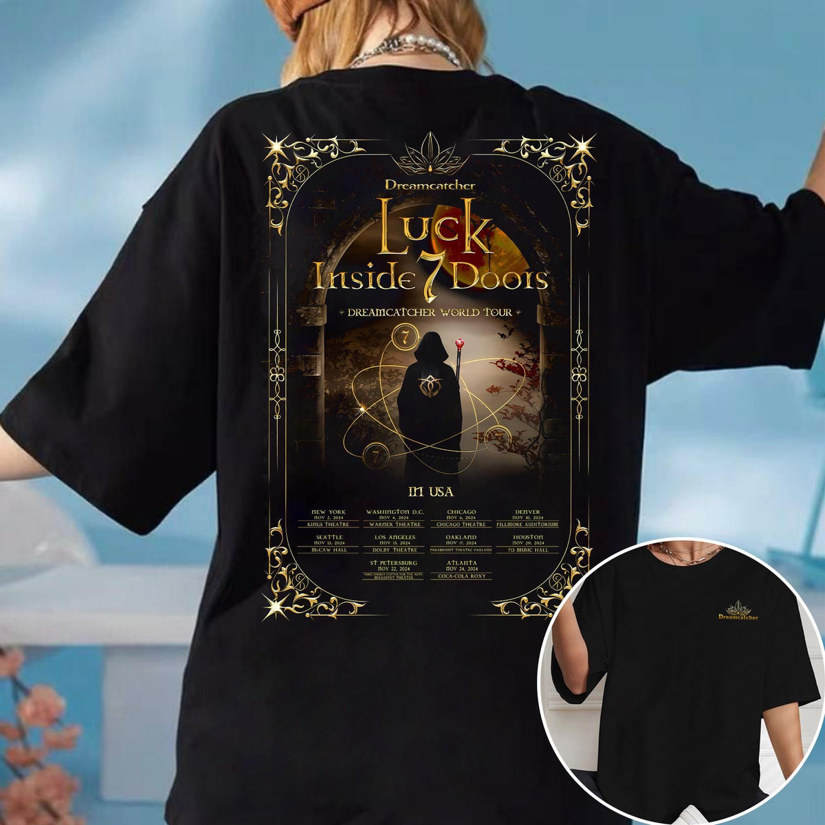 Dreamcatcher Luck inside 7 Doors In USA T shirt Dreamcatcher VirtuouS Album Shirt Dreamcatcher Members Shirt Dreamcatcher World Tour Tee Graphic Tee – Cozy Vibes · Must-Have Style