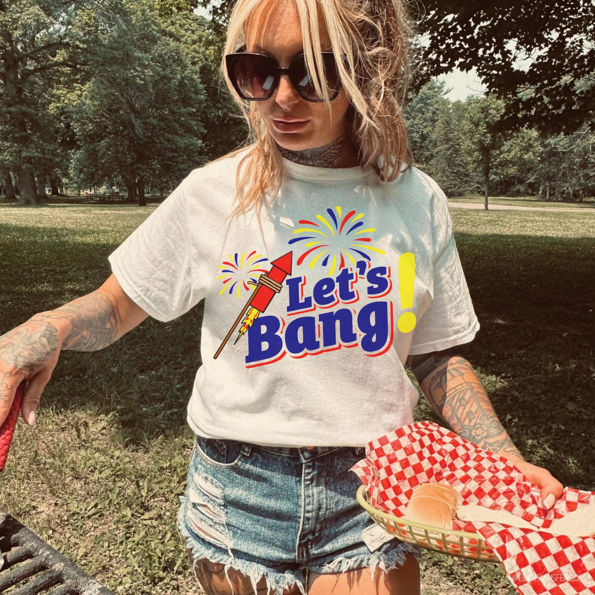 Comfort Colors Let39s Bang Just Here to Bang Funny July 4th Shirt July 4th Tee Funny 4th of July Shirt Usa Patriotic Tee 4th of July Graphic Tee – Feel-Good Design · Must-Have Style