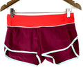 Lululemon Women39s Speed Shorts XS Burgundy Lined Graphic Tee – Easygoing Wear · Must-Have Style