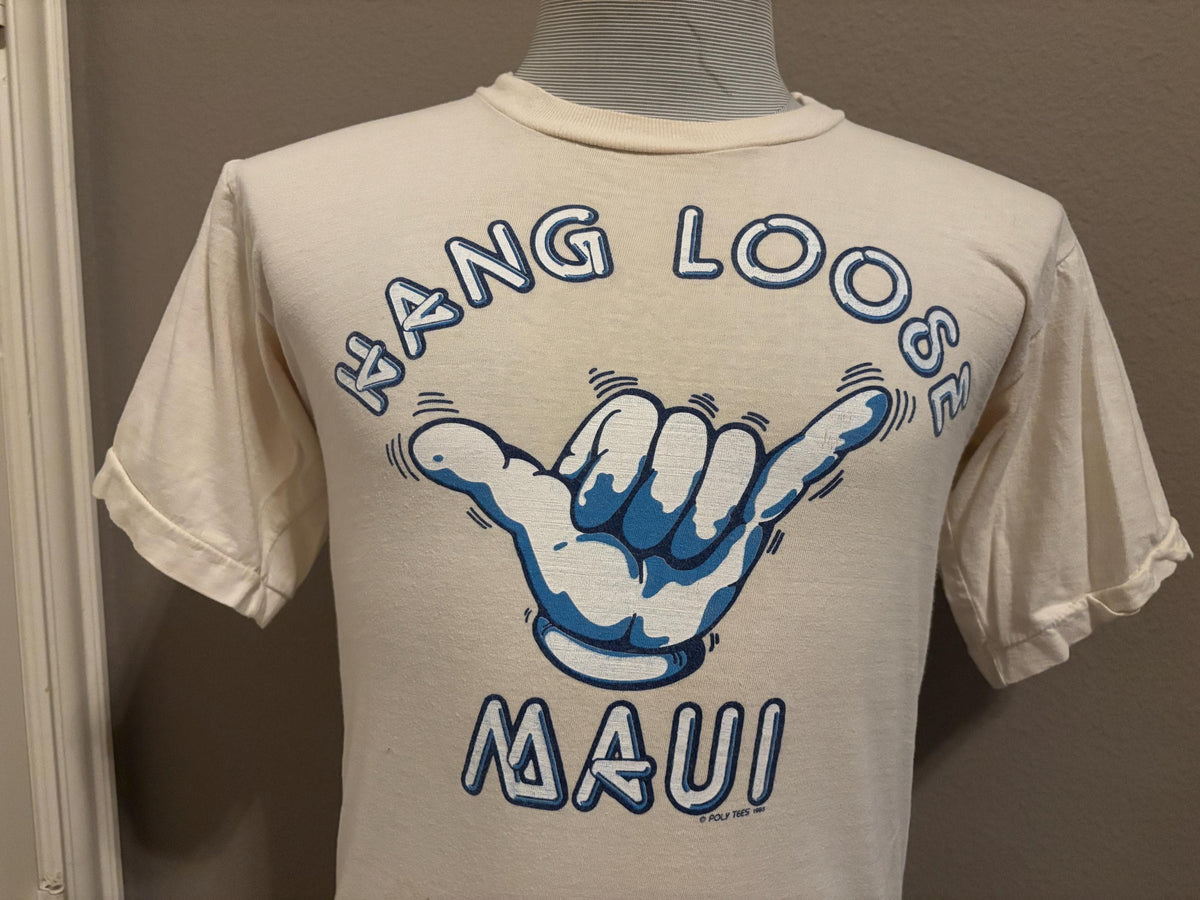 Vintage 80s Hang Loosde Maui Hawaii Shaka Surfer Tshirt L Graphic Tee – Bold Style · Perfect For Daily Wear
