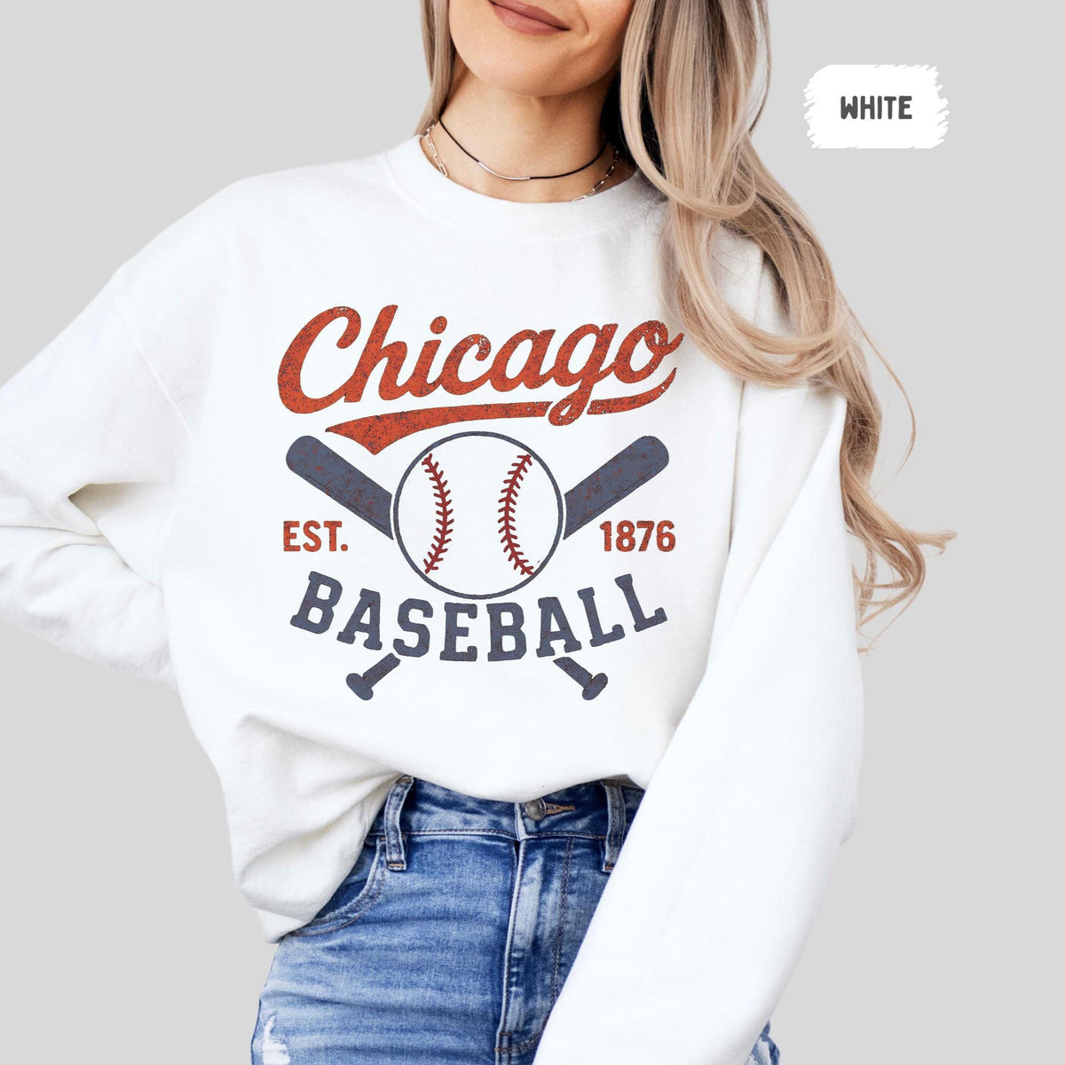 Retro Chicago Baseball Sweatshirt Vintage Baseball Crewneck Chicago Sports Fan Gift Baseball Apparel Cub Cozy Gameday Pullover Sweatshirt – Bold Style · Trending Graphic Apparel