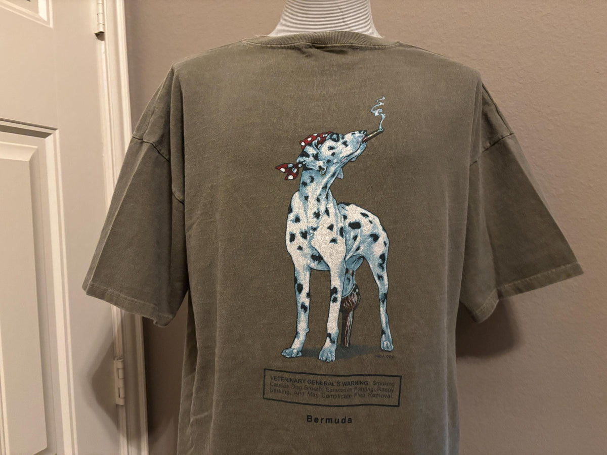 Vintage 90s Sea Dog Bermuda Island Smoking Tshirt XXL Graphic Tee – Bold Style · Trending Graphic Apparel